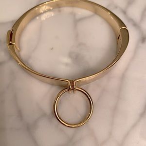 Alexis Bittar gold plated bracelet with hinged magnetic clasp